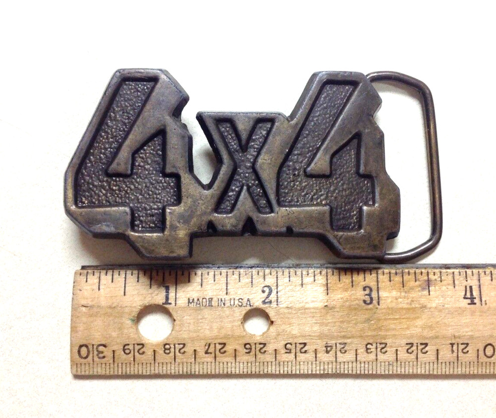 Vintage 4 X 4 BELT BUCKLE Brass Four Wheel Drive Off Road