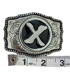 Vintage PEWTER IRON CROSS BELT BUCKLE 3.5x 4”