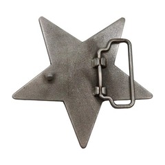 Men Women Belt Buckle Silver Metal Western Fashion Red Texas Lone Star TX Casual
