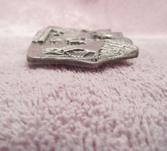 Vintage 1977 Bergamot Pewter Belt Buckle Geese Ducks Towner N Dakota Made In USA