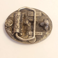 Vintage 1984 Bergamot Brass Works Car Scene Belt Buckle U L43 Made In USA