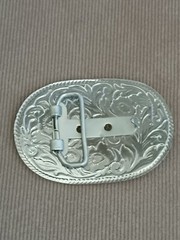 Western Silver Tone Oval Metal 3D Western Flying Eagle Belt Buckle