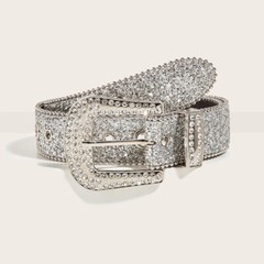 Men Women Rhinestone Belt Western Cowgirl Cowboy Crystal Diamond Studded Belts