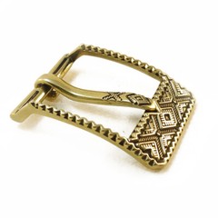 Brass belt buckle « Bayurok », pin type, Handmade Ukrainian embroidery belt buckle
