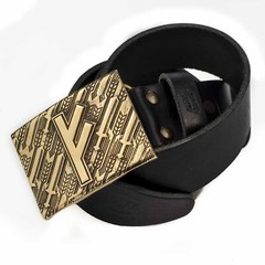 Fehu runic brass belt buckle, Feoh Wealth Rune Seltic Old Norse Scandinavian