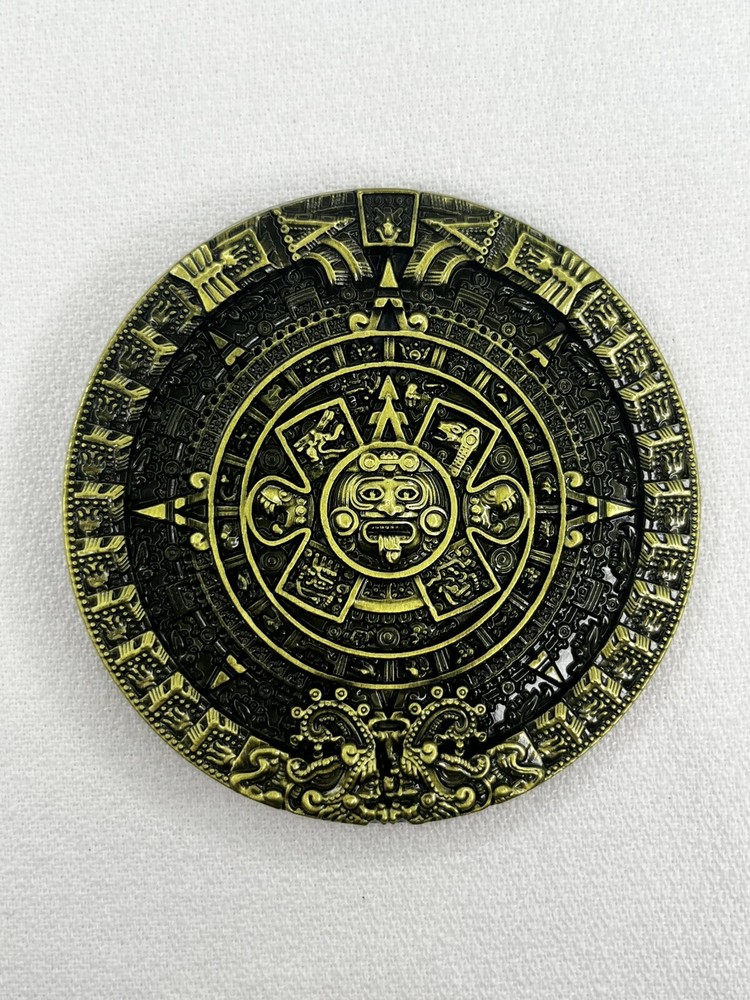 Zinc Alloy Mayan Aztec Solar Calendar Stone Belt Buckle