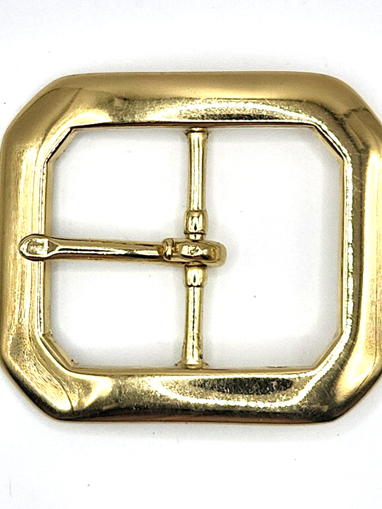 Solid Brass Gun Belt Buckle Clipped Corners Western Utility