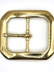 Solid Brass Gun Belt Buckle Clipped Corners Western Utility