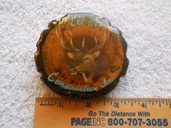Elk Horn Construction Advertising Wood Belt Buckle Robyn Richards