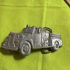 Vintage 1978 Baron Buckle Original Fire Truck Belt Buckle 4085