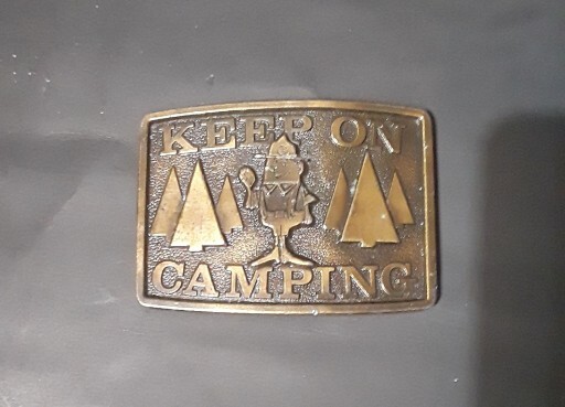 VINTAGE KEEP ON CAMPING BELT BUCKLE – GW-15