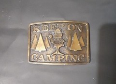 VINTAGE KEEP ON CAMPING BELT BUCKLE – GW-15