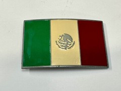 Mexico Flag Patriotic Belt Buckle Western Cowboy Eagle Country Emblem