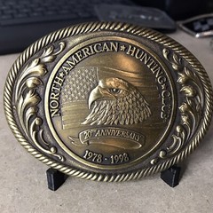 Brass North American Hunting Club 1978-1998 20th Anniversary Buckle
