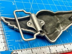 Skull With Fangs And Bright Red Eyes Cutout Large Wide Belt Buckle