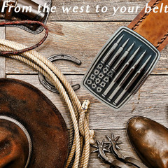 Western Belt Buckles for Men Cowboy Belt Buckle American Bullet Flag Belt Buckle
