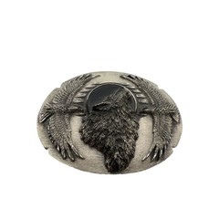 Siskiyou Buckle Co. Pewter Belt Buckle 1995 Wolf Eagle Native
