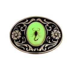 2pcs Belt Buckle Men Luminous 3D Scorpion Western Cowboy Belt Buckle Unisex NEW
