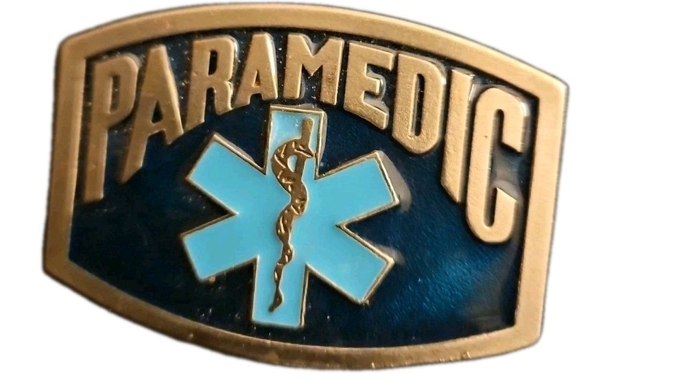 EMT Enamel Belt Buckle Emergency Medical Technician Star Of Life Vintage (Bk SB)