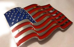 USA FLAG Waving Chrome highlights belt buckle military army navy marines AF