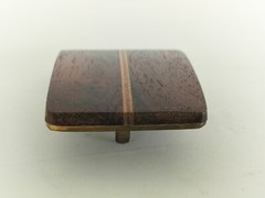 Vintage Ampersand Brass Mixed Woods Belt Buckle Kalamazoo Michigan 2.5&Prime;
