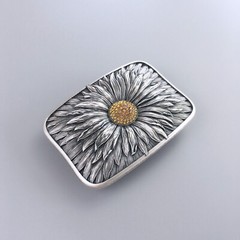 Vintage Silver Plated Rhinestones Blooming Daisy Bling Belt Buckle also US Stock