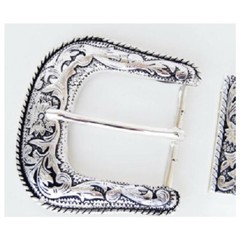 New 3 pc Belt Buckles Sets in Silver and Antique Silver in 1&Prime; or 1 1/2&Prime; width