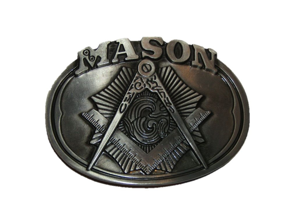 Mason Masonic Crest Metal Belt Buckle