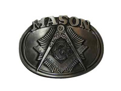 Mason Masonic Crest Metal Belt Buckle