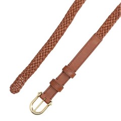 CELINE Size: 70 Braided mesh leather belt brown gold 803062 OM10