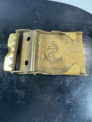 Vintage Solid Brass Anchor Belt Buckle 1.25” Belt Nautical Marine RARE