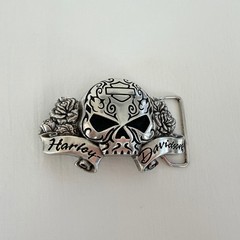 Harley-Davidson Belt Buckle Unisex Silver Sugar Skull 2013 Rose Biker Accessory