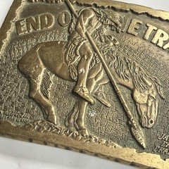Vintage Award Design Medals Belt Buckle Mens Brass End of the Trail Fraser 70s