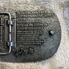 National Finals Rodeo NFR 1990 Hesston Belt Buckle Western Cowboy 2&Prime;x2.5&Prime; NEW
