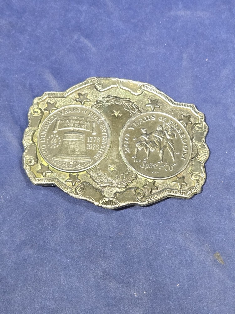 Vtg 1976 Lewis Buckles Spirit of 76 Liberty Bell USA Bicentennial Belt Buckle