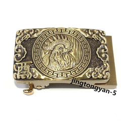 Solid Brass « Rooster » Belt Buckle Automatic Belt Buckles Fits For 35mm Wide Belt
