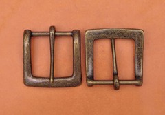 40mm Retro Brass Two-tone Heavy Square Single Metal Prong Pin Clips Belt Buckle