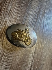 1961-62 Harley Davidson Panhead Belt Buckle German Nickel Silver Bronze Vintage