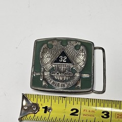 Vintage Masonic 32nd Degree Freemasons Shriner Western Style Belt Buckles 1978