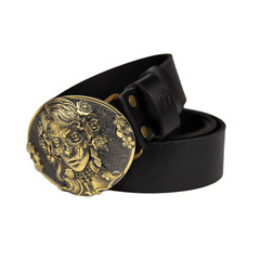 Sugar Skull Woman belt buckle, Skull El Día de Muertos, The Day of the Dead