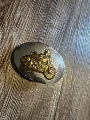 1961-62 Harley Davidson Panhead Belt Buckle German Nickel Silver Bronze Vintage