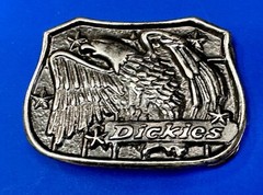 Dickies Screaming American Eagle and Stars USA Silver Tone Belt Buckle
