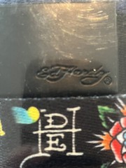 Ed Hardy belt set 1 buckle 2 webbings Black with skull/rose Dark blue #69780 $47