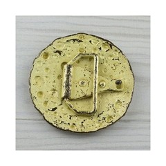 Belt Buckle Dark Bronze Bubble Texture Round Gothic Industrial Style