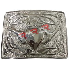 Scottish Kilt Belt Buckle Highland Claddagh Pattern Buckles Chrome Finish AAR