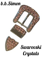 B.B. Simon Full Crystal Belt Buckle Swarovski Rose Crystals