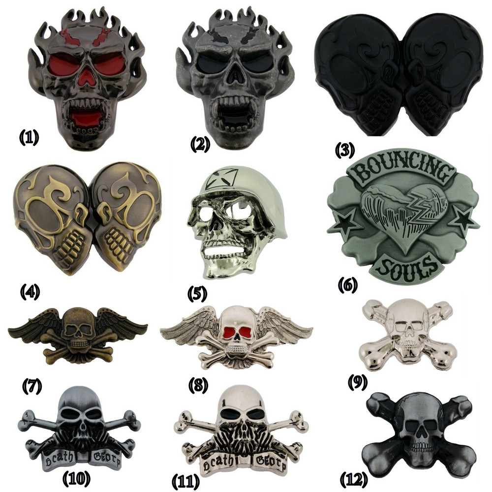 Skull Belt Buckle Men Flaming Blaze Flame Flying Halloween Costume Party Fashion