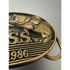 Vintage 1986 B.A.S.S. Member Belt Buckle Great American Buckle Co Fishing Brass