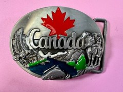 Canada Beautiful Country Commemorative Nature Wildlife Fish Scene Belt Buckle