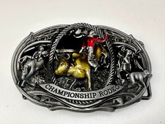Championship Rodeo Bull Riding Rider Champion Trophy Award Cowboy Belt Buckle